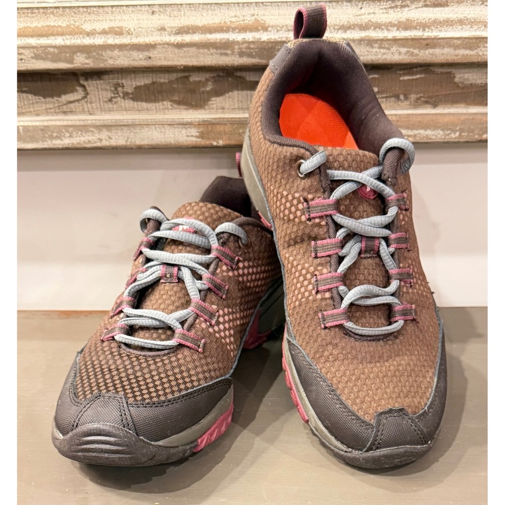 Merrell Womens Hiking Shoes Dark Earth Pale Lila's Low Top Trail Sneaker Sz 6.5